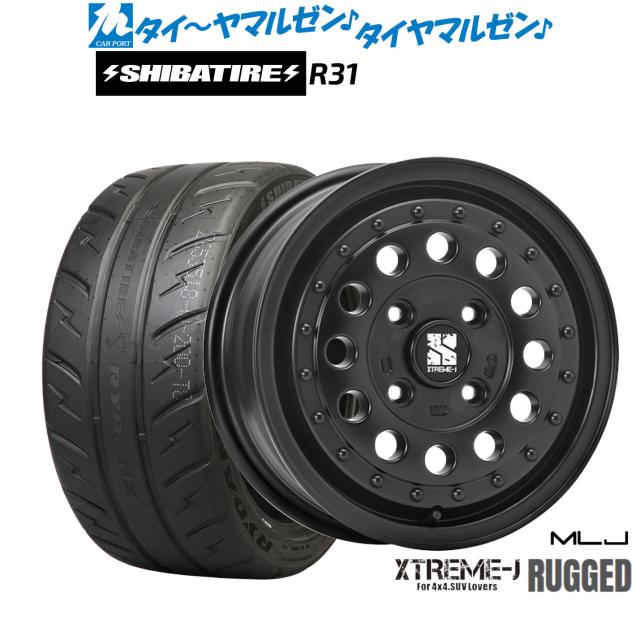 MLJ エクストリーム ラギッド 14インチ 5.0J SHIBATIRE シバタイヤ 200R (R31) 185/60R14 サマータイヤ ホイール4本セット