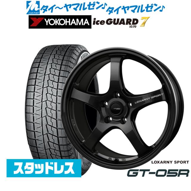 BADX ロクサーニスポーツ GT-05R 17インチ 7.5J ヨコハマ ice GUARD アイスガード IG70 215/55R17 スタッドレスタイヤ ホイール4本セット