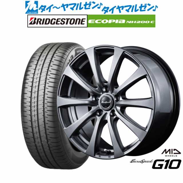 MID ユーロスピード G-10 15インチ 6.0J ブリヂストン ECOPIA エコピア NH200C 185/65R15 サマータイヤ ホイール4本セット