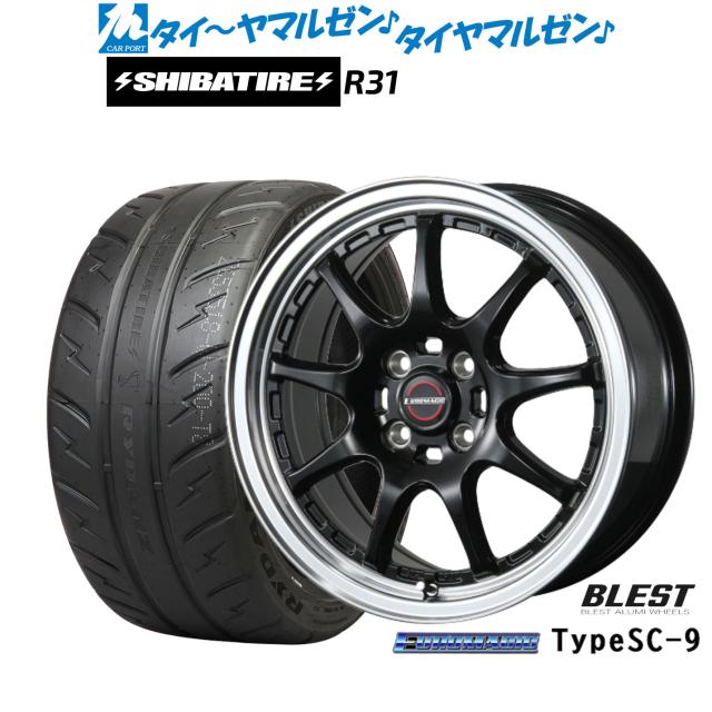 ニューレイトン ユーロマジック タイプ SC-9 16インチ 6.5J SHIBATIRE シバタイヤ 280R (R31) 195/45R16 サマータイヤ ホイール4本セット