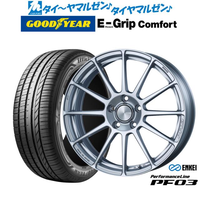 エンケイ PF03  18インチ 7.0J グッドイヤー エフィシエント グリップ コンフォート 215/45R18 サマータイヤ ホイール4本セット