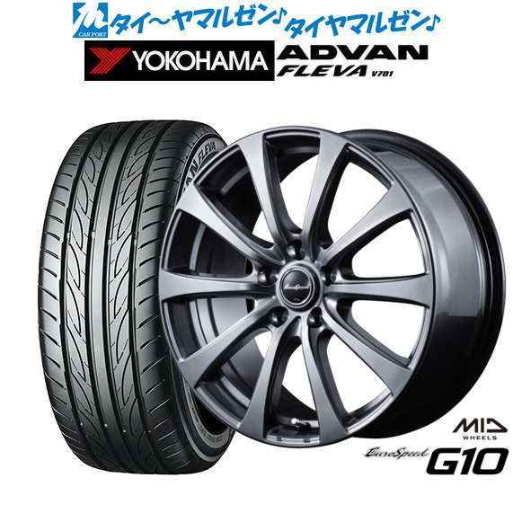 MID ユーロスピード G-10 16インチ 6.5J ヨコハマ ADVAN アドバン フレバ V701 205/50R16 サマータイヤ ホイール4本セット