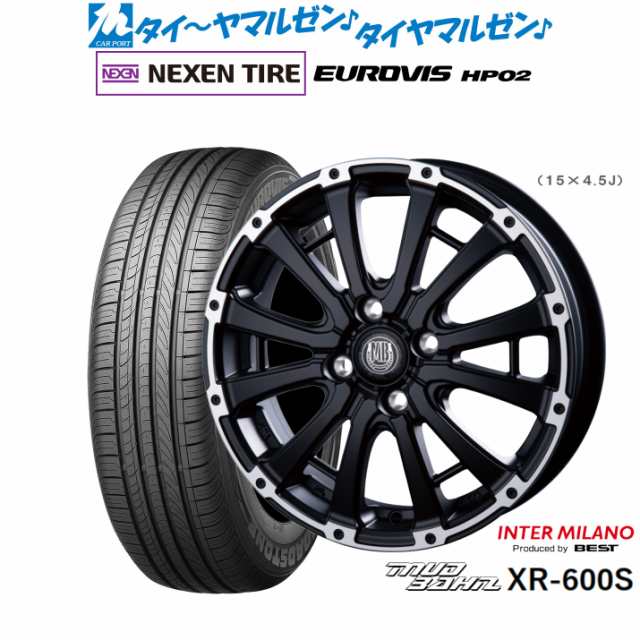 インターミラノ マッドバーン XR-600S 14インチ 4.5J NEXEN ネクセン ロードストーン ユーロビズ HP02 155/65R14 サマータイヤ ホイール4