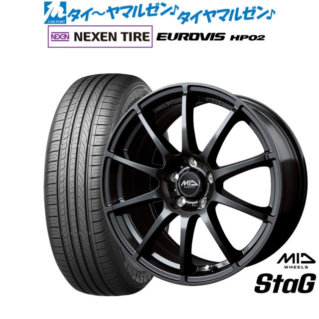 MID ホイールズ スタッグ 16インチ 6.5J NEXEN ネクセン ロードストーン ユーロビズ HP02 215/65R16 サマータイヤ ホイール4本セット