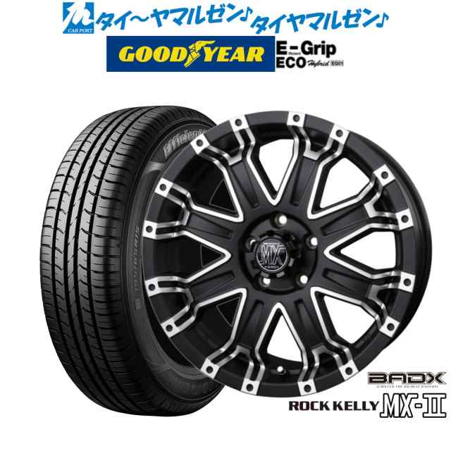 サマータイヤ ホイール4本セット BADX ロックケリー ROCK KELLY MX-II マットブラック/ポリッシュ 16インチ 7.0J グッドイヤー エフィシ