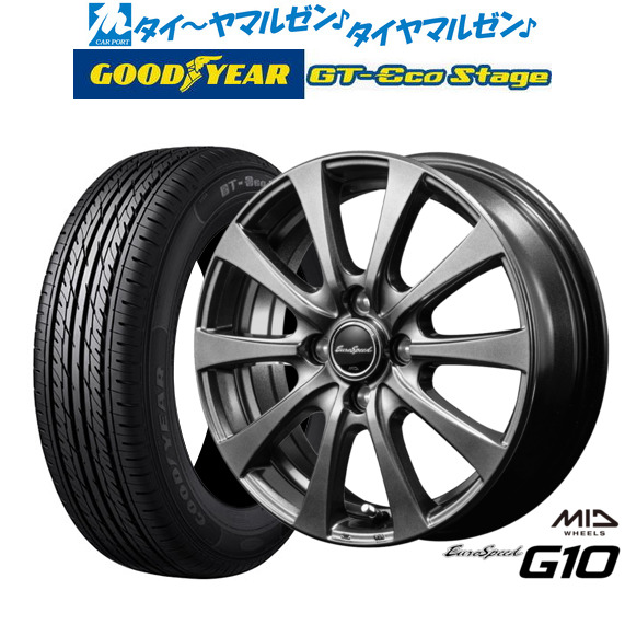 MID ユーロスピード G-10 15インチ 4.5J グッドイヤー GT-エコ ステージ 165/65R15 サマータイヤ ホイール4本セットの通販は