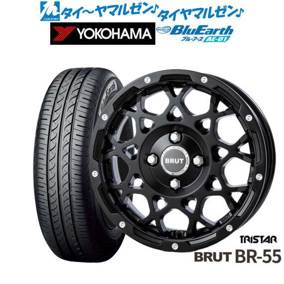 トライスター BRUT BR-55 14インチ 5.0J ヨコハマ BluEarth ブルーアース (AE-01) 165/55R14 サマータイヤ ホイール4本セット