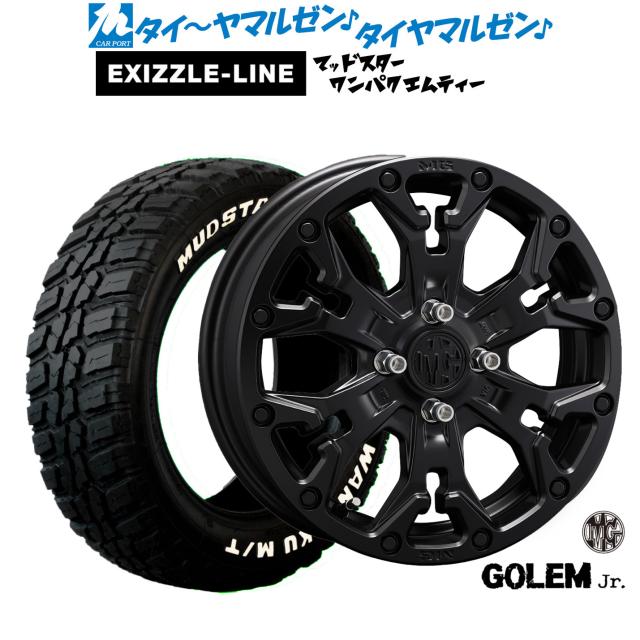 クリムソン MG ゴーレム Jr. 14インチ 4.5J エクシズルライン MUDSTAR マッドスター WANPAKU(ワンパク) M/T 155/65R14 サマータイヤ ホイール4本セット