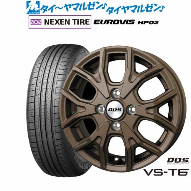 BADX DOS(DOS) VS-T6 14インチ 4.5J NEXEN ネクセン ロードストーン ユーロビズ HP02 165/65R14 サマータイヤ ホイール4本セット