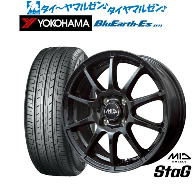 MID ホイールズ スタッグ 16インチ 6.0J ヨコハマ BluEarth-ES ブルーアースイーエス ES32 205/45R16 サマータイヤ ホイール4本セット