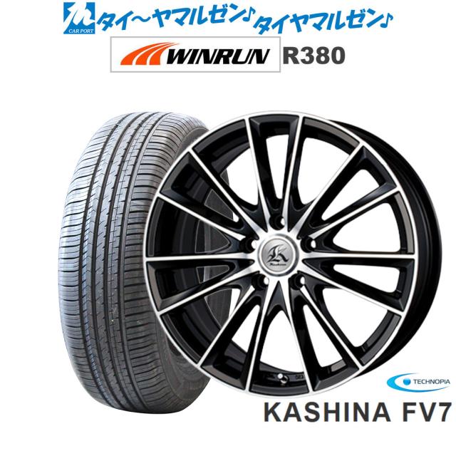 テクノピア カシーナ FV-7 ブラックポリッシュ 17インチ 7.0J WINRUN ウインラン R380 225/60R17 99V サマータイヤ ホイール4本セット