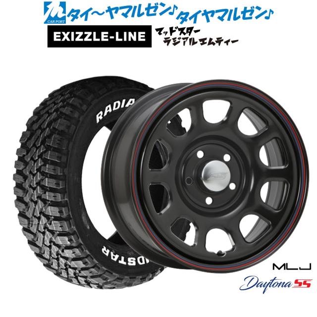 MLJ デイトナ SS 16インチ 7.0J エクシズルライン MUDSTAR マッドスター RADIAL(ラジアル) M/T 215/60R16 サマータイヤ ホイール4本セット
