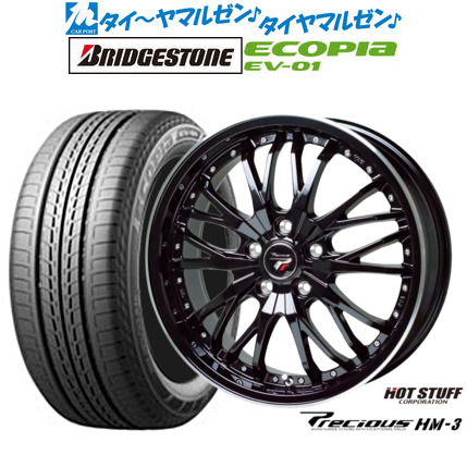 ホットスタッフ プレシャス HM-3 メタリックブラックandリムポリッシュ(MB/リムP) 17インチ 7.0J ブリヂストン ECOPIA エコピア EV-01 215/50R17 91V サマータイヤ ホイール4本セット