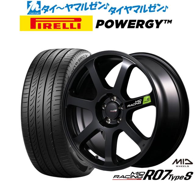 MID レーシング R07 TypeS 18インチ 8.0J ピレリ POWERGY (パワジー) 235/45R18 サマータイヤ ホイール4本セット