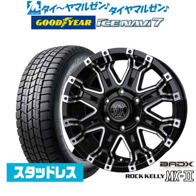 【2024年製】BADX ロックケリー ROCK KELLY MX-II(6穴) 16インチ 6.5J グッドイヤー ICE NAVI アイスナビ 7 日本製 215/65R16 スタッド