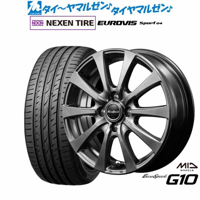 MID ユーロスピード G-10 16インチ 6.0J NEXEN ネクセン ロードストーン ユーロビズ Sport 04 195/45R16 サマータイヤ ホイール4本セット