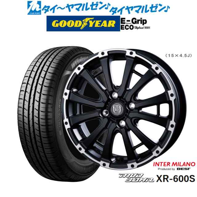 インターミラノ マッドバーン XR-600S 14インチ 4.5J グッドイヤー エフィシエント グリップ エコ EG01 155/65R14 サマータイヤ ホイール