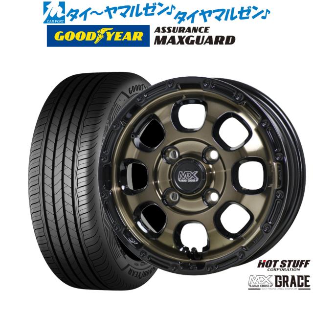 ホットスタッフ マッドクロス グレイス 16インチ 6.0J グッドイヤー ASSURANCE アシュアランス MAXGUARD 185/60R16 サマータイヤ ホイール4本セット