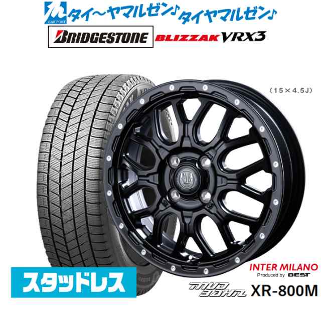 インターミラノ マッドバーン XR-800M 14インチ 4.5J ブリヂストン BLIZZAK ブリザック VRX3 165/55R14 スタッドレスタイヤ ホイール4本