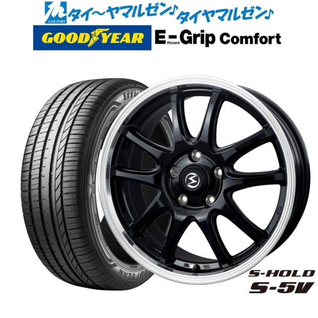 BADX エスホールド S-5V(5穴) 18インチ 8.0J グッドイヤー エフィシエント グリップ コンフォート 215/55R18 サマータイヤ ホイール4本セット