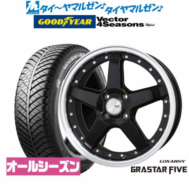 BADX ロクサーニ グラスターファイブ 15インチ 4.5J グッドイヤー VECTOR ベクター 4Seasons ハイブリッド 165/60R15 サマータイヤ ホイ