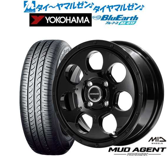 MID ロードマックス マッドエージェント 14インチ 4.5J ヨコハマ BluEarth ブルーアース (AE-01F) 165/70R14 サマータイヤ ホイール4本セ