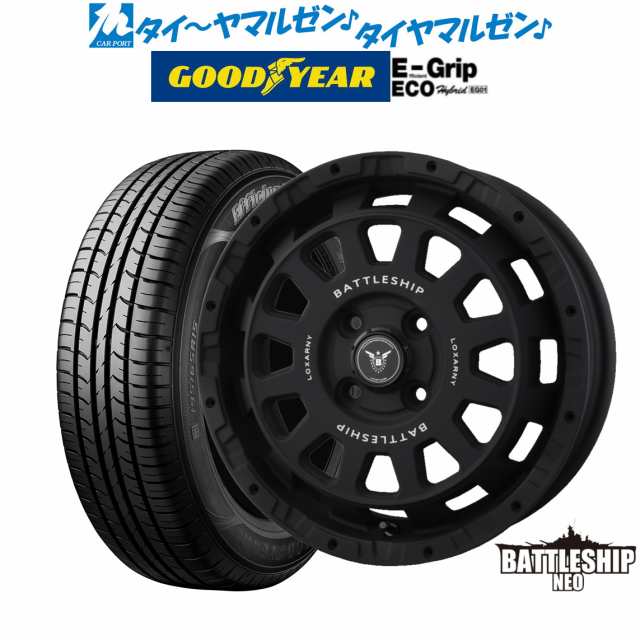 BADX ロクサーニ バトルシップ NEO(ネオ)(4-100) 14インチ 4.5J グッドイヤー エフィシエント グリップ エコ EG01 155/65R14 サマータイ