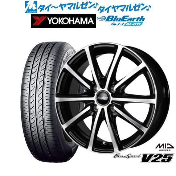 MID ユーロスピード V25 14インチ 4.5J ヨコハマ BluEarth ブルーアース (AE-01F) 165/70R14 サマータイヤ ホイール4本セット