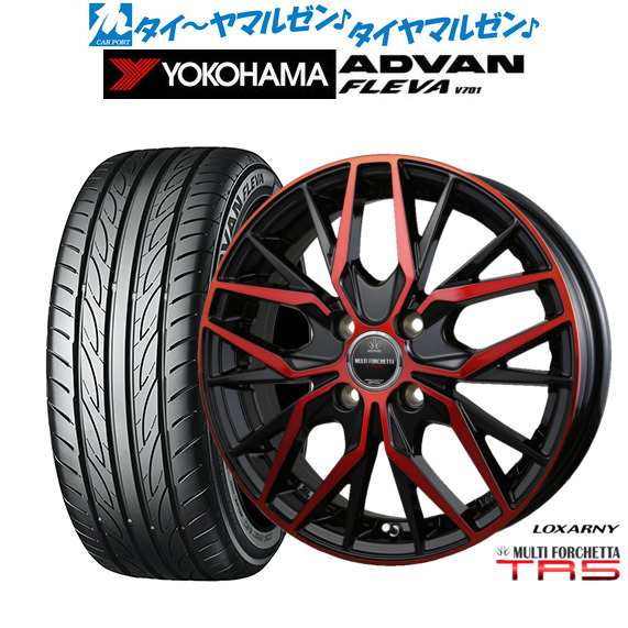 BADX ロクサーニ マルチフォルケッタ TR5 15インチ 4.5J ヨコハマ ADVAN アドバン フレバ V701 165/50R15 サマータイヤ ホイール4本セッ