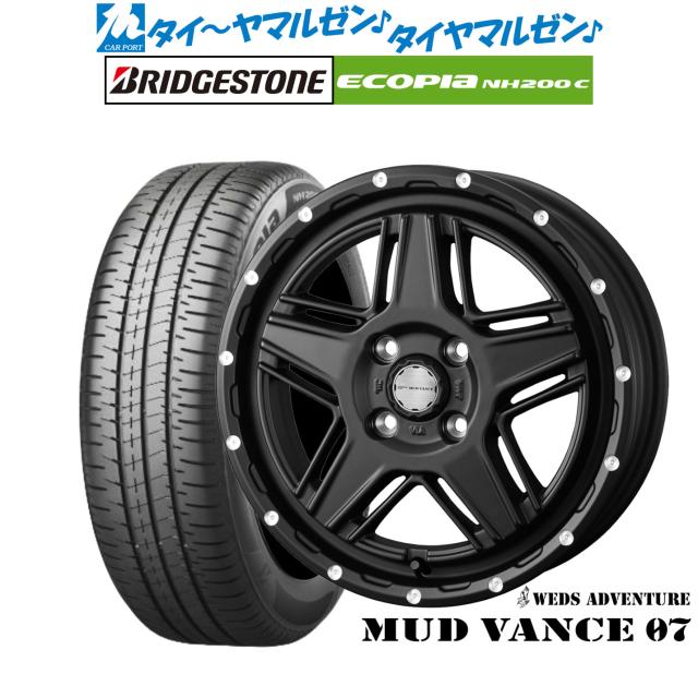 ウェッズ アドベンチャー マッドヴァンス 07 14インチ 4.5J ブリヂストン ECOPIA エコピア NH200C 165/70R14 サマータイヤ ホイール4本セット