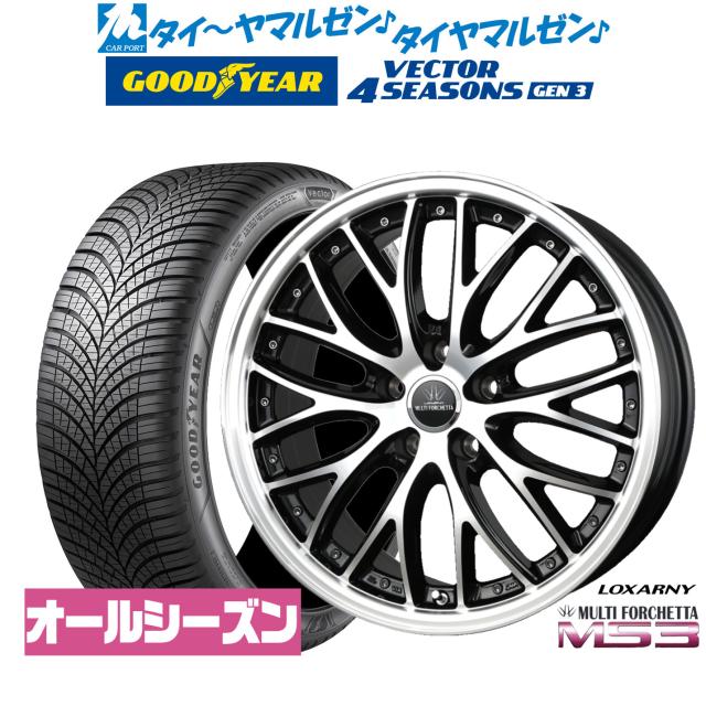 BADX ロクサーニ マルチフォルケッタ MS3 19インチ 8.0J グッドイヤー VECTOR ベクター 4Seasons GEN-3 245/40R19 オールシーズンタイヤ ホイール4本セット