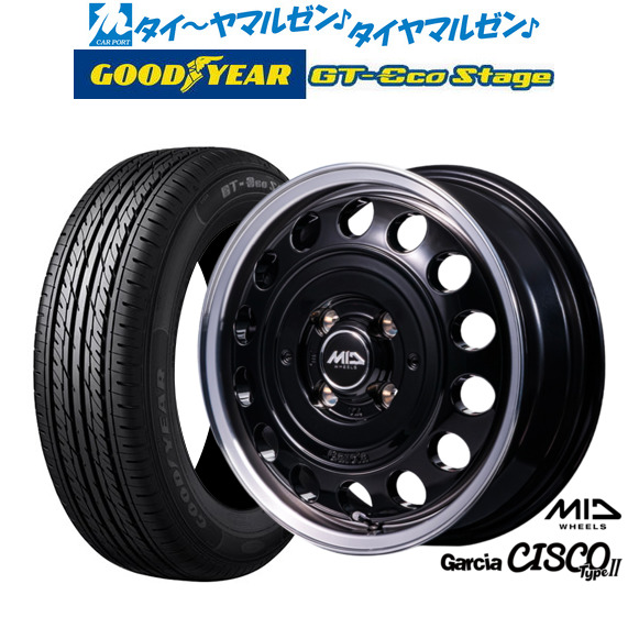 MID ホイールズ ガルシア シスコ Type2 15インチ 4.5J グッドイヤー GT-エコ ステージ 165/65R15 サマータイヤ ホイール4本セット