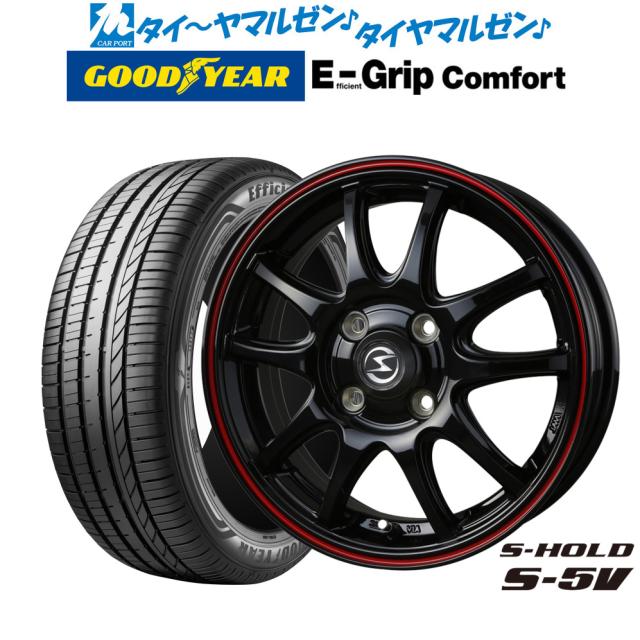 BADX エスホールド S-5V 14インチ 4.5J グッドイヤー エフィシエント グリップ コンフォート 165/55R14 サマータイヤ ホイール4本セット