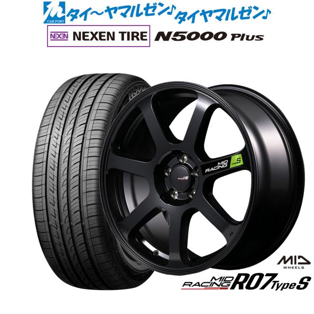 MID レーシング R07 TypeS 18インチ 8.0J NEXEN ネクセン ロードストーン N5000 Plus 225/55R18 サマータイヤ ホイール4本セット