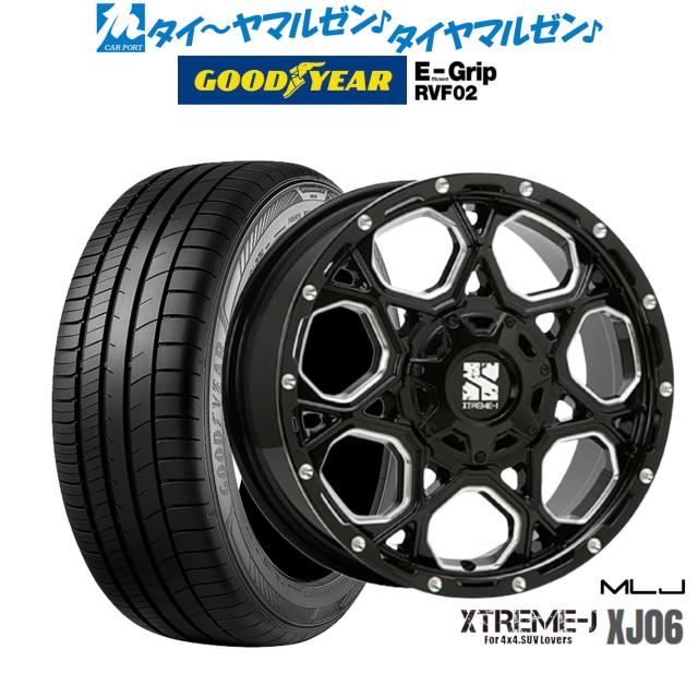 MLJ エクストリーム XJ06 グロスブラックミルド 16インチ 7.0J グッドイヤー エフィシエント グリップ RVF02 205/60R16 92V サマータイヤ ホイール4本セット