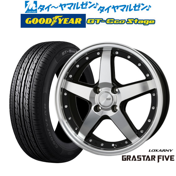 BADX ロクサーニ グラスターファイブ ブラック/フェイスポリッシュ 15インチ 4.5J グッドイヤー GT-エコ ステージ 165/65R15 81S  サマータイヤ ホイール4本セットの通販は