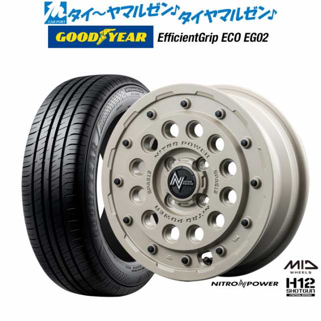 MID ナイトロパワー H12 ショットガン タクティカルエディション 14インチ 4.5J グッドイヤー エフィシエント グリップ エコ EG02 155/65R14 サマータイヤ ホイール4本セット