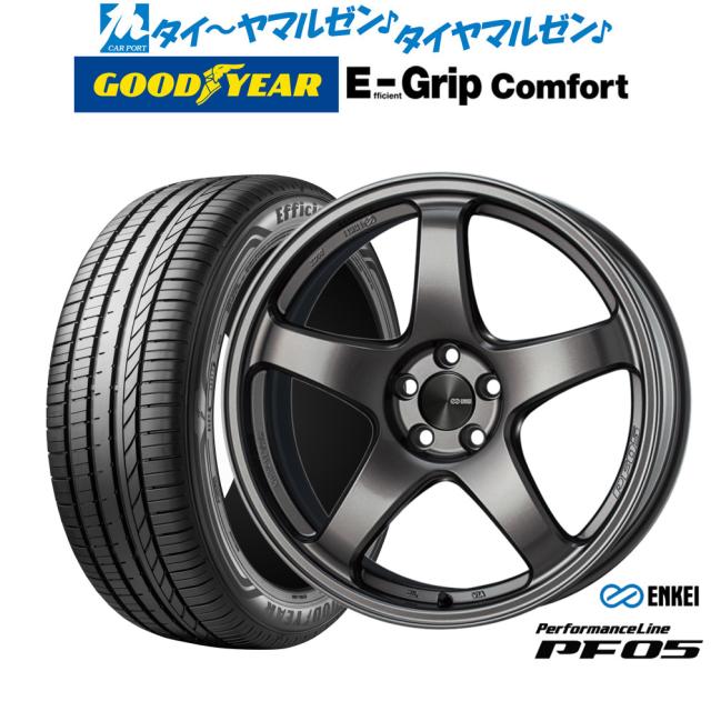 エンケイ PF05 18インチ 7.5J グッドイヤー エフィシエント グリップ コンフォート 215/45R18 サマータイヤ ホイール4本セット