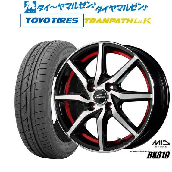 MID シュナイダー RX810 ブラックポリッシュ/アンダーカットレッド 14インチ 4.5J トーヨータイヤ トランパス LuK 165/55R14 72V サマ