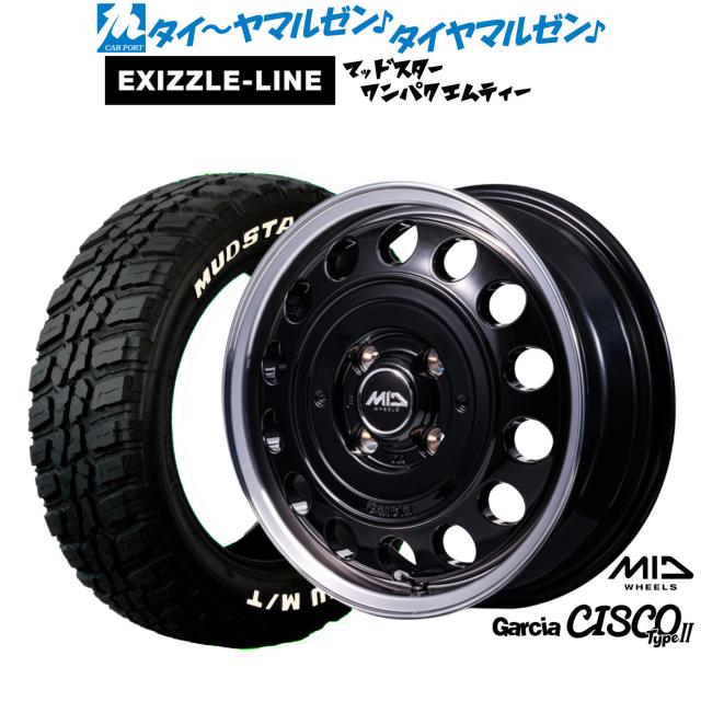 MID ホイールズ ガルシア シスコ Type2 14インチ 4.5J エクシズルライン MUDSTAR マッドスター WANPAKU(ワンパク) M/T 155/65R14 サマータイヤ ホイール4本セット