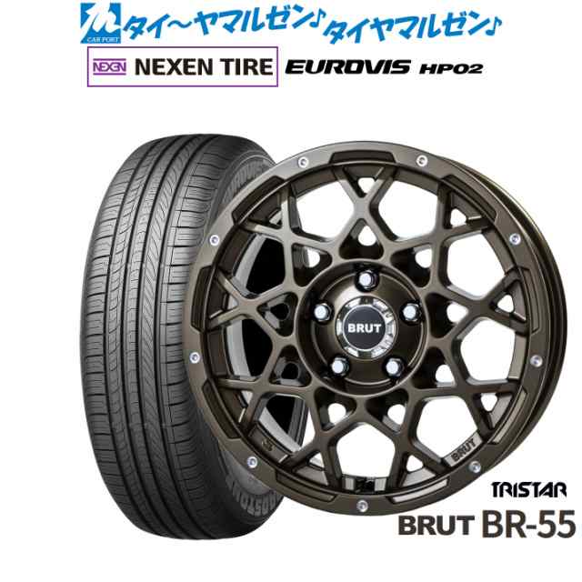 トライスター BRUT BR-55 16インチ 6.5J NEXEN ネクセン ロードストーン ユーロビズ HP02 215/65R16 サマータイヤ ホイール4本セット