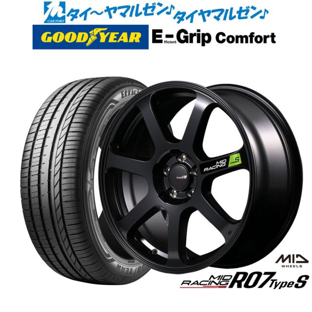 MID レーシング R07 TypeS 17インチ 7.0J グッドイヤー エフィシエント グリップ コンフォート 215/40R17 サマータイヤ ホイール4本セット