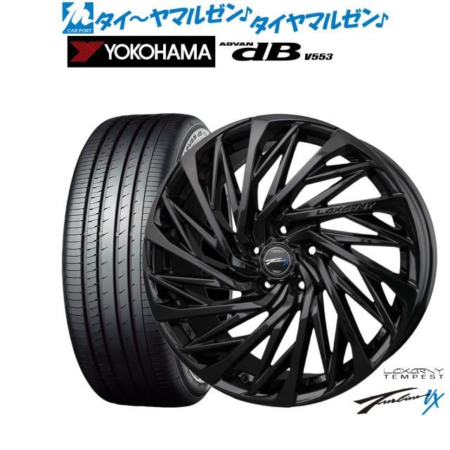 BADX ロクサーニ テンペストタービンVX Black Edition 19in 8.0J ヨコハマ ADVAN 広告業ヴァン dB(V553) 225/55R19 炎節タイア 銀輪4本仕かける