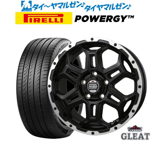 BADX ロックケリー ROCK KELLY グリート(5穴) 16インチ 6.5J ピレリ POWERGY (パワジー) 205/65R16 サマータイヤ ホイール4本セット