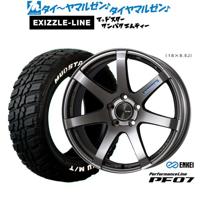 エンケイ PF07 18インチ 7.5J エクシズルライン MUDSTAR マッドスター WANPAKU(ワンパク) M/T 225/60R18 サマータイヤ ホイール4本セット