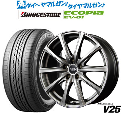 MID ホイールズ V25 15インチ 6.0J ブリヂストン ECOPIA エコピア EV-01 185/65R15 サマータイヤ ホイール4本セット