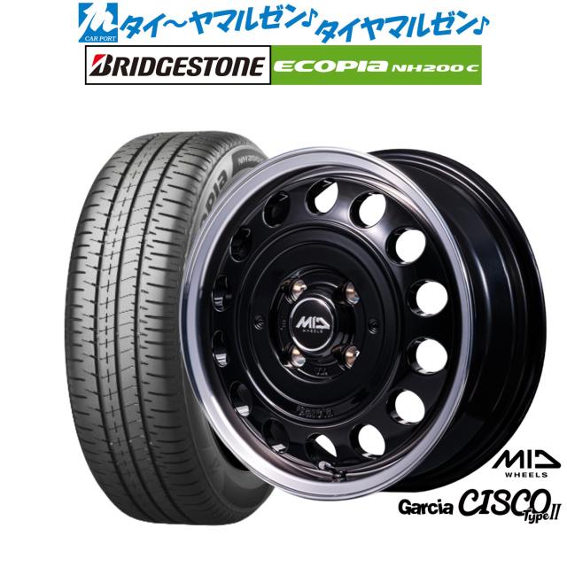 MID ホイールズ ガルシア シスコ Type2 14インチ 4.5J ブリヂストン ECOPIA エコピア NH200C 165/65R14 サマータイヤ ホイール4本セット