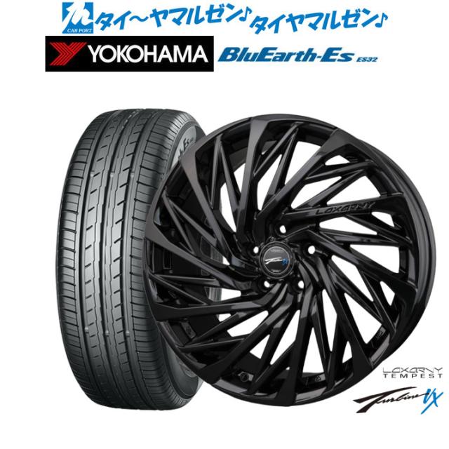 BADX ロクサーニ テンペストタービンVX Black Edition 18インチ 7.5J ヨコハマ BluEarth-ES ブルーアースイーエス ES32 215/40R18 サマータイヤ ホイール4本セット