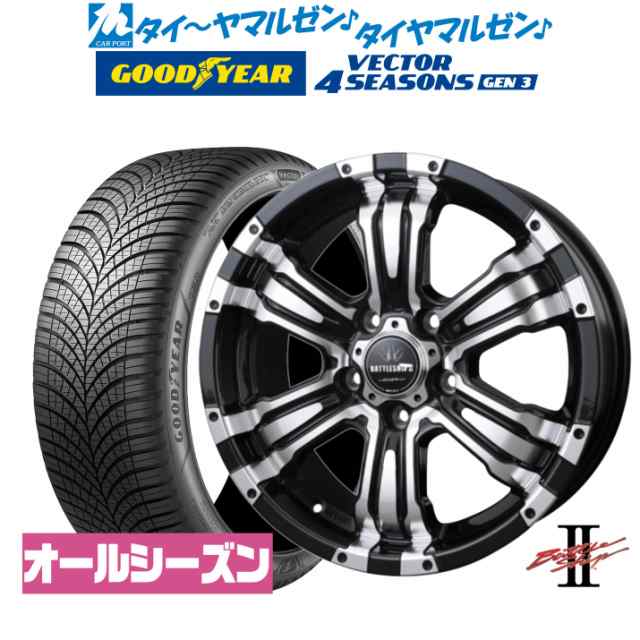 BADX ロクサーニ バトルシップII(5-114) 16インチ 7.0J グッドイヤー VECTOR ベクター 4Seasons GEN-3 205/60R16 サマータイヤ ホイール4の通販は