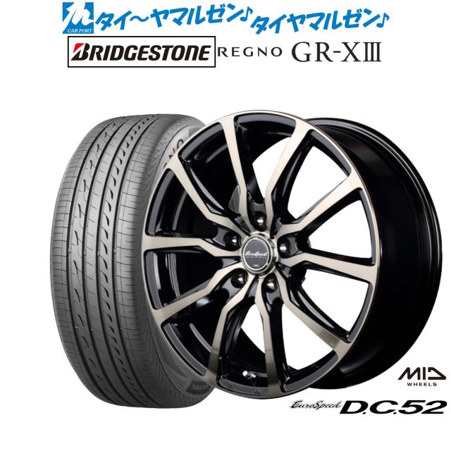 MID ユーロスピード D.C.52 18インチ 7.0J ブリヂストン REGNO レグノ GR-XIII(GR-X3) 225/50R18 サマータイヤ ホイール4本セットの通販は